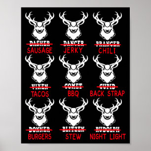 Deer Hunting Gift Hunter Of All Santa's Reindeer  Poster