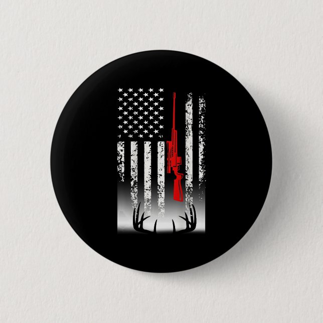 Deer hunting hunter gifts 2 inch round button (Front)