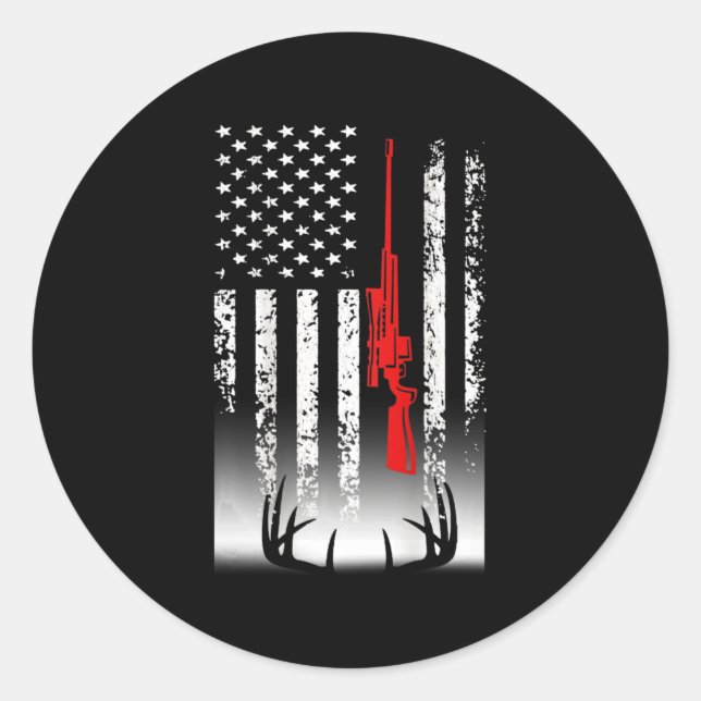 Deer hunting hunter gifts classic round sticker (Front)