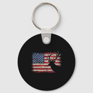 Deer hunting hunter us flag Deer hunting hunter us Keychain