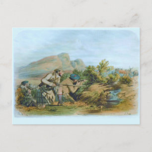 Deer Hunting in the Scottish Highlands Postcard