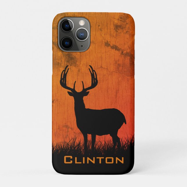 Deer Hunting Large Antlers Name Case-Mate iPhone Case (Back)