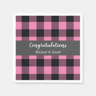 Deer Hunting Lodge Baby Shower Antlers Girl Pink Napkin