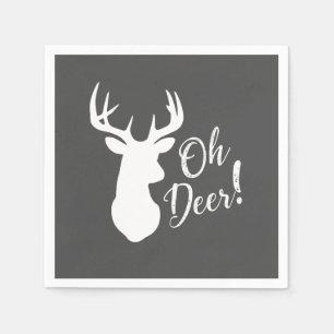 Deer Hunting Lodge Baby Shower Antlers Napkin