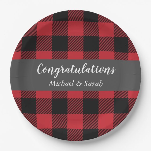 Deer Hunting Lodge Baby Shower Antlers Paper Plate (Front)