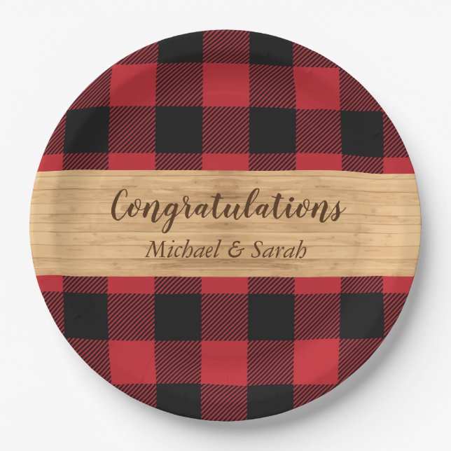 Deer Hunting Lodge Baby Shower Antlers Paper Plate (Front)