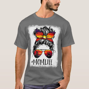 Deer Hunting Mom Life Messy Bun Archery Hunter Ble T-Shirt