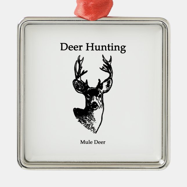 Deer Hunting (Mule Deer Buck) Metal Ornament (Front)