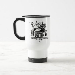 Deer hunting, outdoor adventure  travel mug