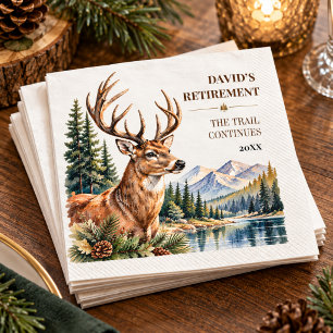Deer Hunting Retirement Mountain Woodland Napkin