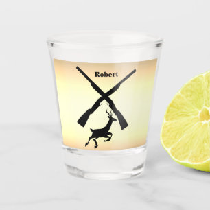Deer Hunting Silhouette  Personalized Shot Glass
