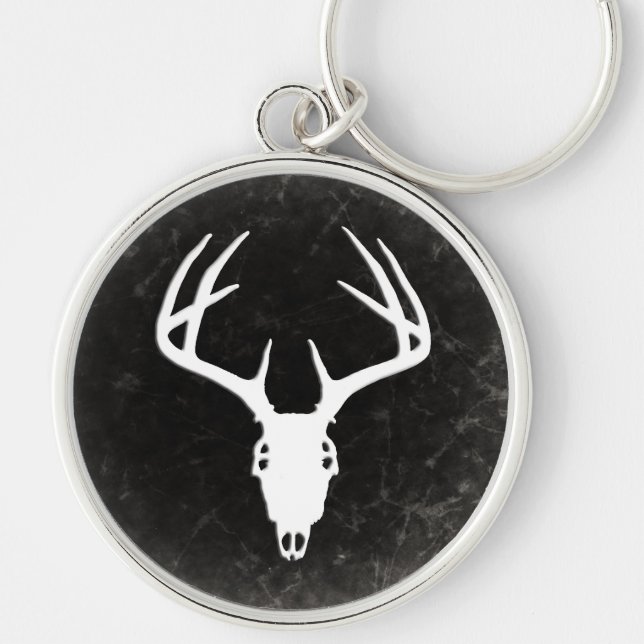 Deer Hunting Skull w/ Antlers Keychain (Front)