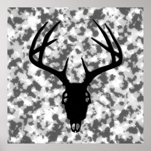 Deer Hunting Skull w/ antlers Poster