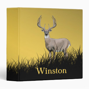 Deer Hunting Whitetail First Name Binder