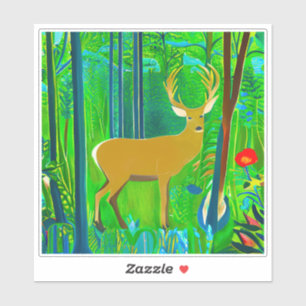 Deer in a Fantasy Forest Setting