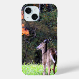 Deer in a Field -Autumn day iPhone 15 Case