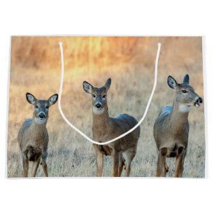 Deer in a field large gift bag