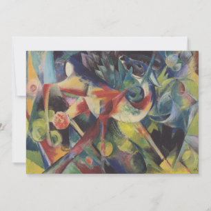 Deer in a Flower Garden by Franz Marc, Vintage Art Invitation