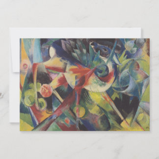 Deer in a Flower Garden by Franz Marc, Vintage Art Invitation