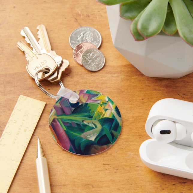 Deer in a Monastery Garden by Franz Marc Keychain (Desk)