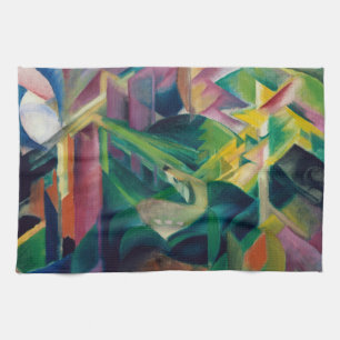 Deer in a Monastery Garden by Franz Marc Kitchen Towel
