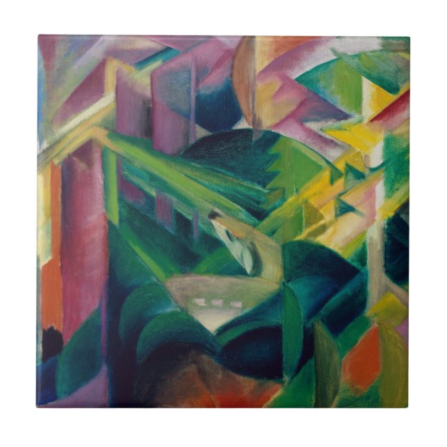 Deer in a Monastery Garden by Franz Marc Tile (Front)