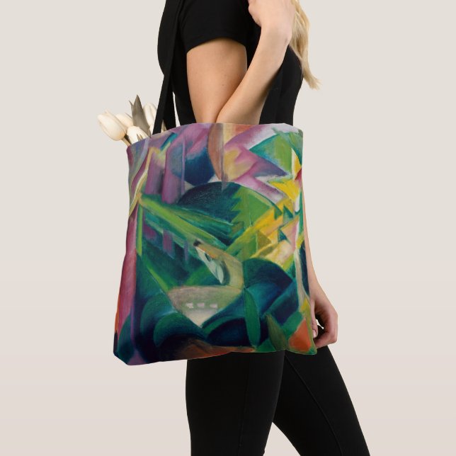 Deer in a Monastery Garden by Franz Marc Tote Bag (Close Up)