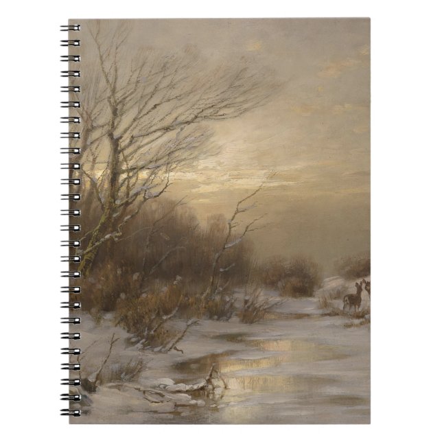Deer in a Winter Landscape – Désiré Thomassin Notebook (Front)