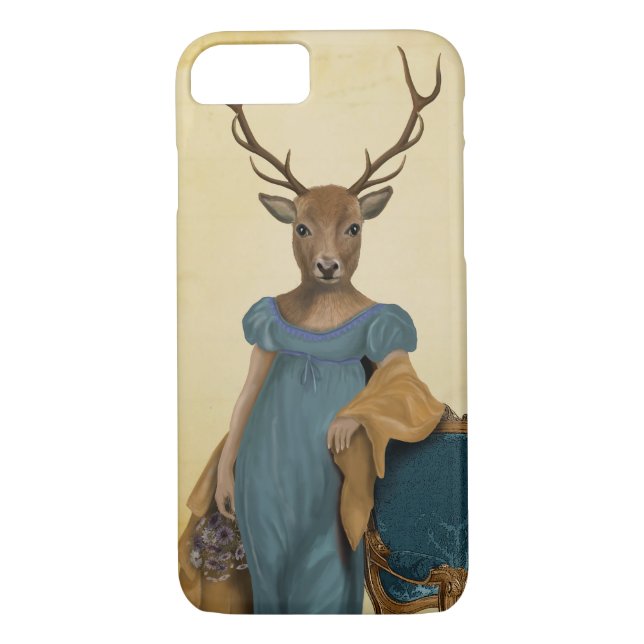 Deer In Blue Dress 2 Case-Mate iPhone Case (Back)