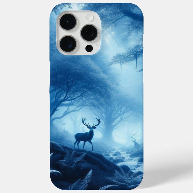 Deer in Dark Forest of Blue Haze Case-Mate iPhone Case (Back)