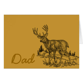 Deer in Field Papa Carte de voeux