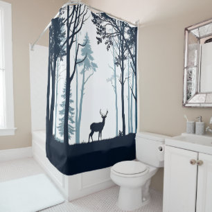 Deer in forest silhouette
