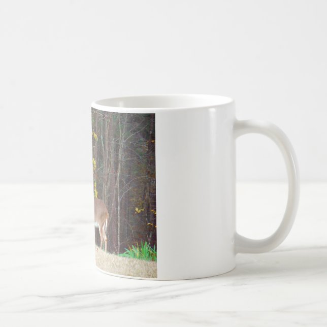 Deer in Front of Yellow Autumn Tree Coffee Mug (Right)