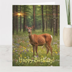 Deer in Magical Forest Card