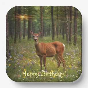 Deer in Magical Forest Paper Plate