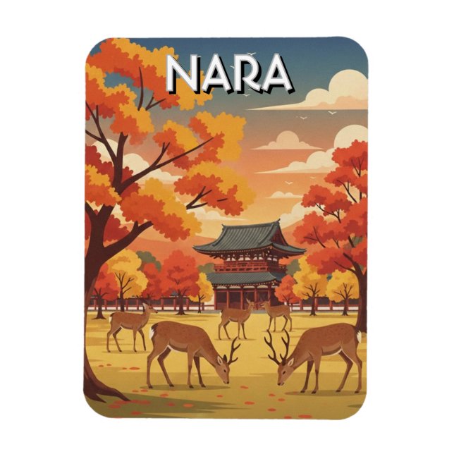 Deer in Nara Park Japan Travel Magnet (Vertical)
