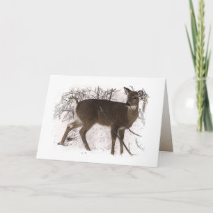 Deer in Snow Dia del Padre Card