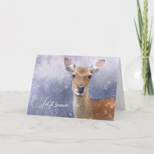 Deer in Snow Holiday Card