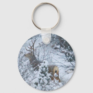 Deer in Snow Keychain