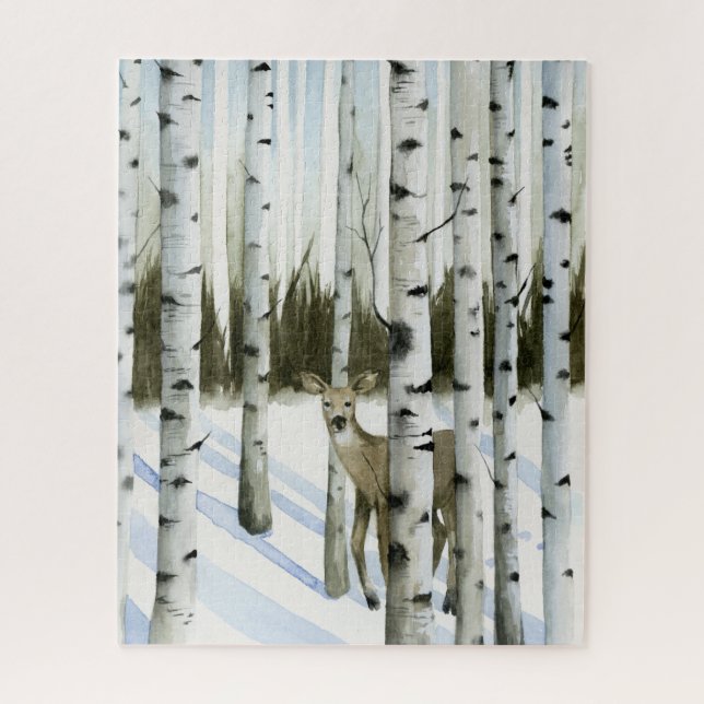 Deer in Snowfall Jigsaw Puzzle (Vertical)