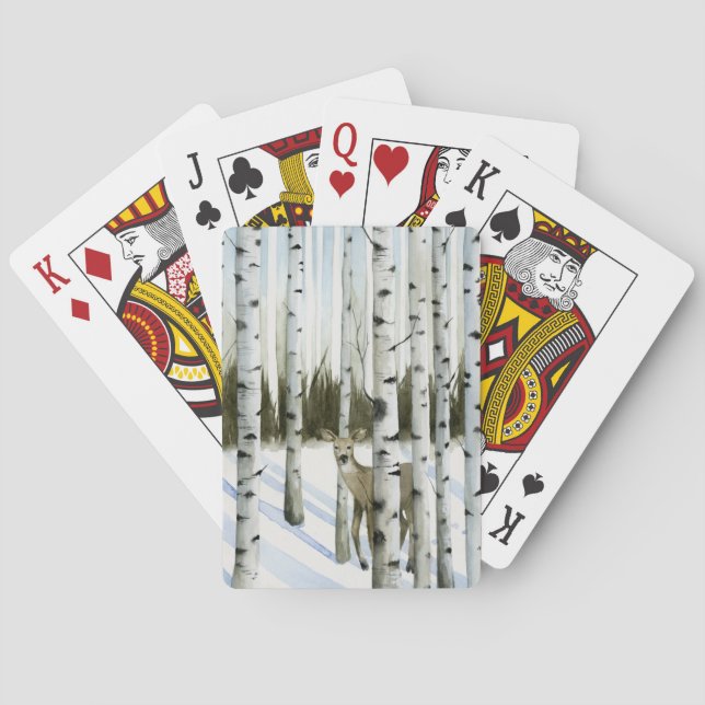 Deer in Snowfall Playing Cards (Back)