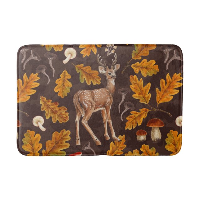 Deer in the autumnal forest 2 bath mat (Front)