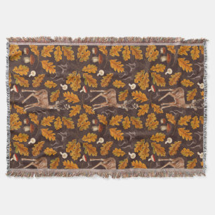 Deer in the autumnal forest 2 throw blanket