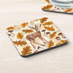 Deer in the autumnal forest coaster