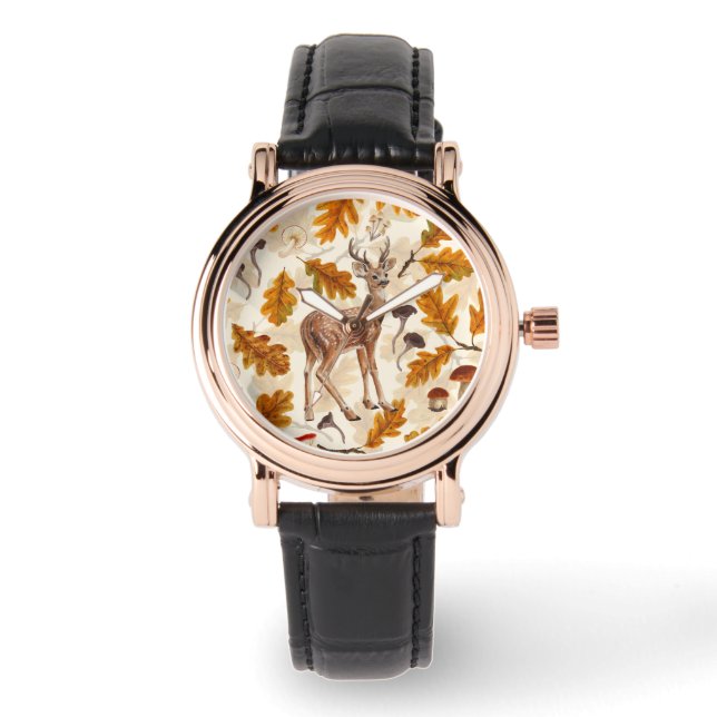 Deer in the autumnal forest watch (Front)