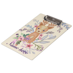 deer in the bush, personalized clipboard