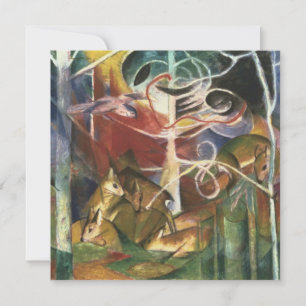 Deer in the Forest by Franz Marc, Vintage Fine Art Invitation