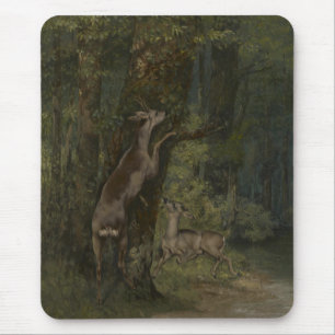 Deer in the Forest (by Gustave Courbet) Mouse Pad