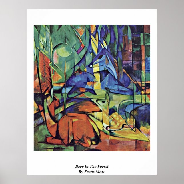 Deer In The Forest (Ii) By Franz Marc Poster (Front)