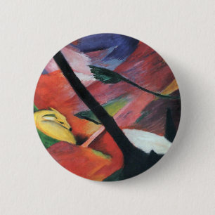 Deer in the Forest II by Franz Marc; Reh im Walde 2 Inch Round Button